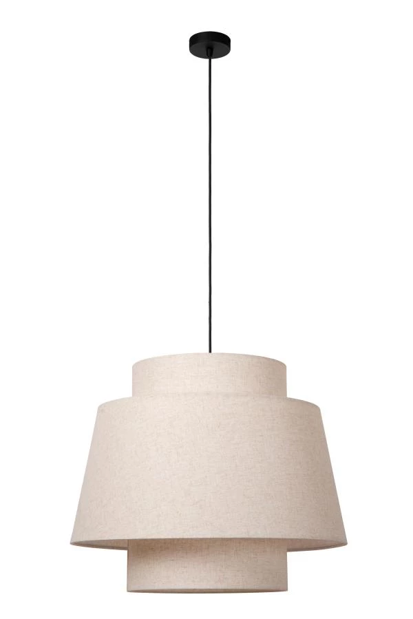 Lucide TRIBUTE - Hanglamp - Ø 60 cm - 1xE27 - Beige - uitgezet